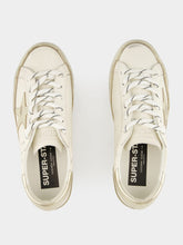 Golden Goose Optic White and Platinum Glitter Edge Superstar Sneakers