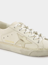 Golden Goose Optic White and Platinum Glitter Edge Superstar Sneakers