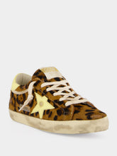 Golden Goose Leopard and Yellow Super-Star Sneakers
