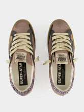 Golden Goose Lavender Grey and Dark Grey Super-Star Sneakers