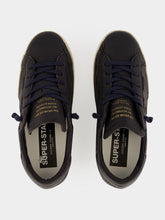 Golden Goose Navy Blue Super-Star Leather Sneakers