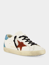 Golden Goose Super-Star Sneakers with Glitter and Suede