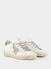 Golden Goose Super-Star Leather Sneakers with Grey Suede Star