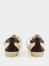 Golden Goose White and Burgundy Super-Star Sneakers