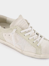 Golden Goose White Super-Star Crystals Shimmer Sneakers