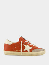 Golden Goose Orange Superstar Sneakers with Suede Heel