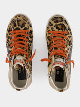 Golden Goose Leopard Print Slide Sneakers with Orange Laces
