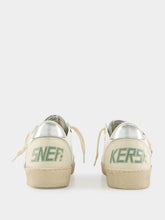 Golden Goose White and Green Sneakers Ballstar Lam Heel
