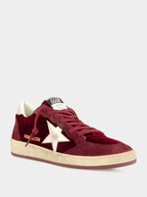Golden Goose Ruby Red Ballstar Velvet Sneakers