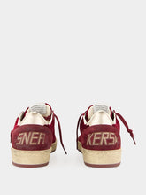 Golden Goose Ruby Red Ballstar Velvet Sneakers