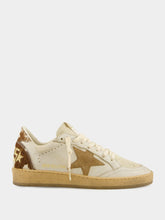 Golden Goose Ballstar Cow-Print Leather Sneakers