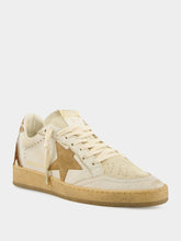 Golden Goose Ballstar Cow-Print Leather Sneakers