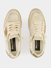 Golden Goose Ballstar Cow-Print Leather Sneakers