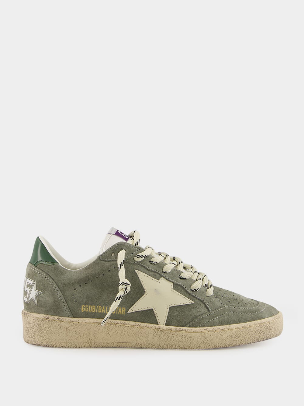 Golden Goose Green Ballstar Suede and Leather Star Sneakers