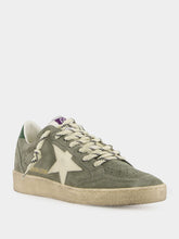 Golden Goose Green Ballstar Suede and Leather Star Sneakers