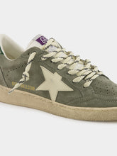 Golden Goose Green Ballstar Suede and Leather Star Sneakers