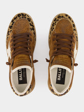 Golden Goose Brown Ballstar Sneakers with Leopard Details