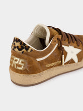 Golden Goose Brown Ballstar Sneakers with Leopard Details