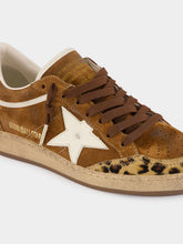 Golden Goose Brown Ballstar Sneakers with Leopard Details