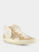 Grey Morn and Light Brown Mid Star Nubuck Leather Sneakers | PDP - Fashion Clinic