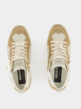 Grey Morn and Light Brown Mid Star Nubuck Leather Sneakers | PDP - Fashion Clinic