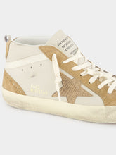 Grey Morn and Light Brown Mid Star Nubuck Leather Sneakers | PDP - Fashion Clinic
