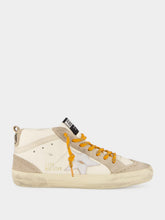 Golden Goose Beige and Silver Mid Star Sneakers