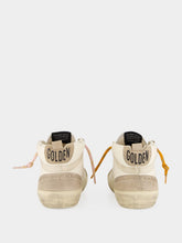 Golden Goose Beige and Silver Mid Star Sneakers