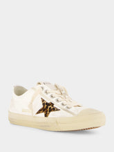 Golden Goose White V-Star LTD Sneakers with Pony Skin Star