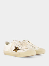 Golden Goose White V-Star LTD Sneakers with Pony Skin Star