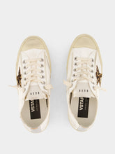 Golden Goose White V-Star LTD Sneakers with Pony Skin Star