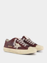 Golden Goose Red Wine V-Star 2 Sneakers With Cream Star