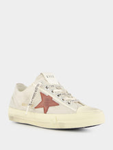 Golden Goose White V-Star 2 Sneakers with Red Star