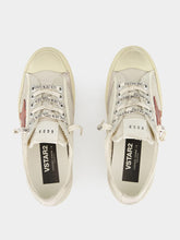 Golden Goose White V-Star 2 Sneakers with Red Star