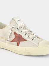 Golden Goose White V-Star 2 Sneakers with Red Star