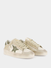 Golden Goose Panna and Military Green Stardan Leather Sneakers