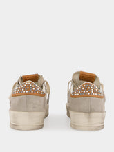 Golden Goose White and Beige Leather Stardan Sneakers with Star and Studded Heel