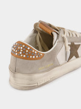 Golden Goose White and Beige Leather Stardan Sneakers with Star and Studded Heel