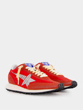 Golden Goose Red Nylon Silver Star Marathon Sneakers