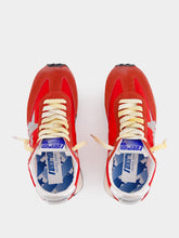 Golden Goose Red Nylon Silver Star Marathon Sneakers