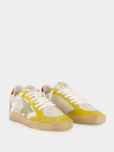 Golden Goose Buttercream Ball Star Suede and Nylon Sneakers