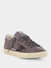 Golden Goose Grey Super-Star Glitter Star Sneakers