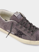 Golden Goose Grey Super-Star Glitter Star Sneakers