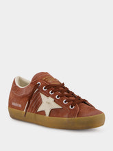 Golden Goose Red Rust Super-Star Waxed Suede Sneakers