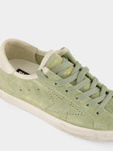 Golden Goose Sage Green and White Super-Star Sneakers