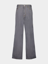 Miu Miu Grey Chambray Loose-Fit Denim Jeans