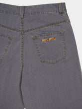 Miu Miu Grey Chambray Loose-Fit Denim Jeans