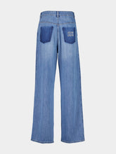 Miu Miu Celeste Blue Straight-Fit Logo Jeans