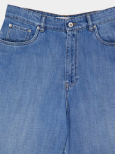 Miu Miu Celeste Blue Straight-Fit Logo Jeans