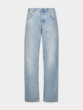 Miu Miu Blue Straight-Leg Jeans With Logo Patch